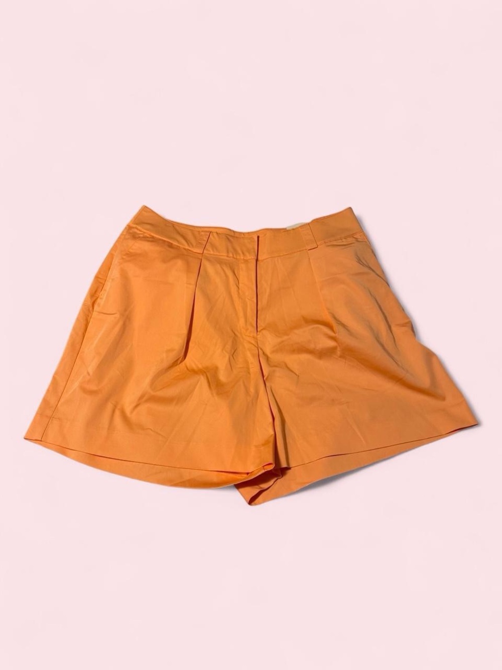 Lane Bryant Orange Pleated High-Rise Women's Shorts